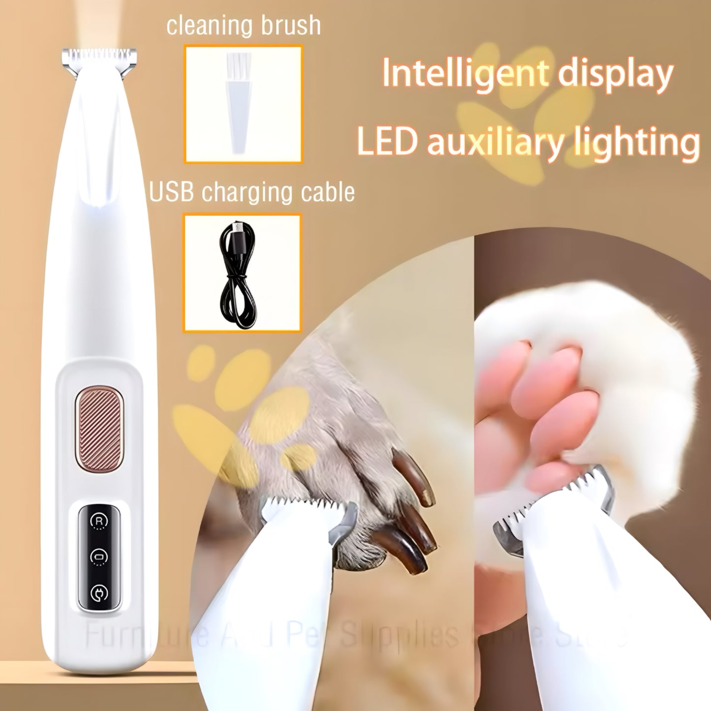 USB Paw Trimmer with LED Light